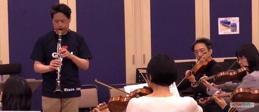 野田先生によるウェーバーのクラリネット協奏曲の練習